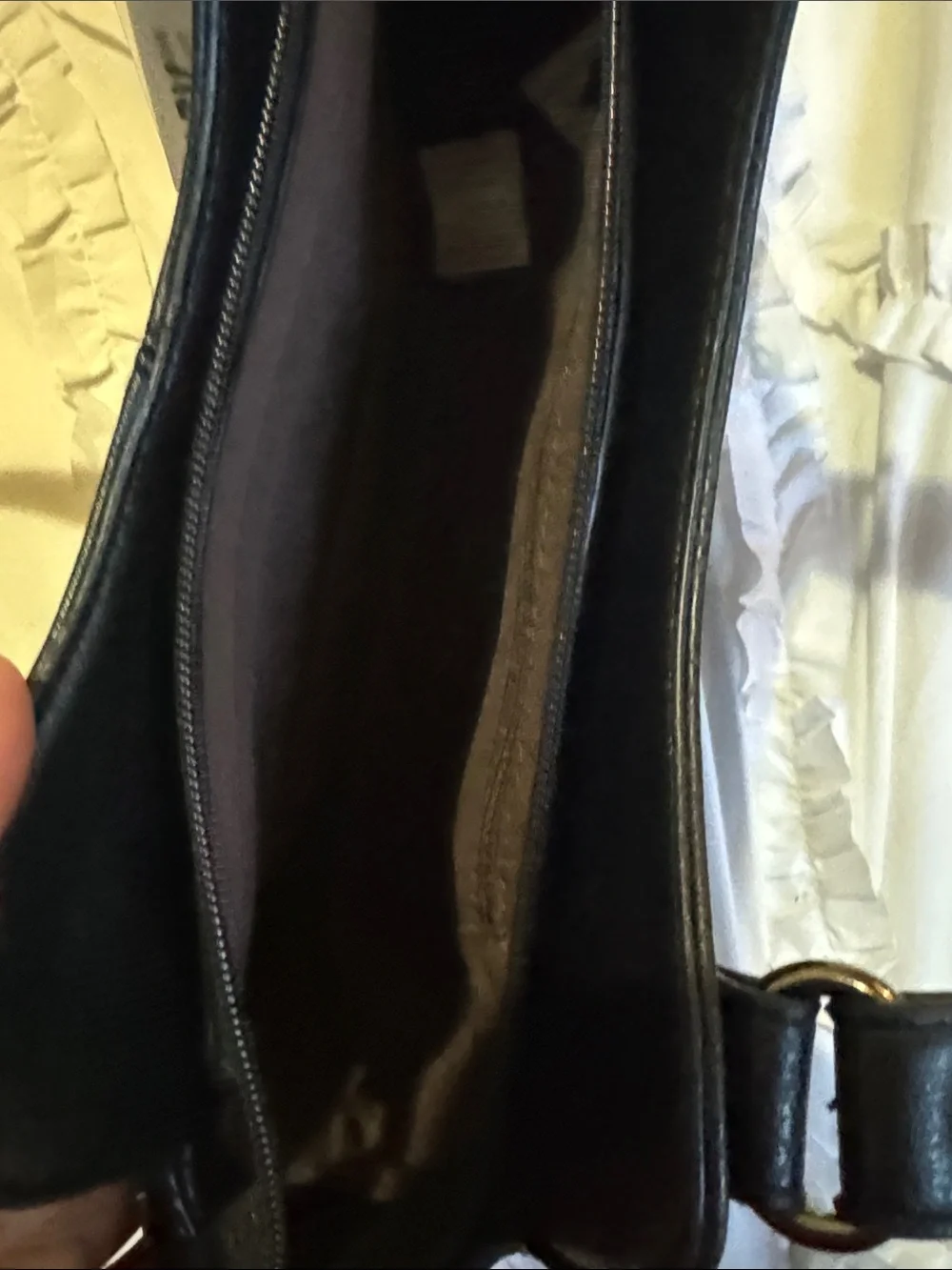 Structured Black Vegan Leather Shoulder Bag with Braided Trim